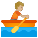 Android Pie; U+1F6A3 U+1F3FC; Emoji