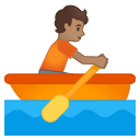 Android Pie; U+1F6A3 U+1F3FD; Emoji