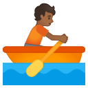 Android Pie; U+1F6A3 U+1F3FE; Emoji