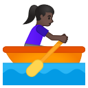 Android Pie; U+1F6A3 U+1F3FF U+200D U+2640 U+FE0F; Emoji