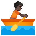 Android Pie; U+1F6A3 U+1F3FF; Emoji