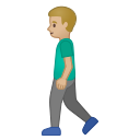 Android Pie; U+1F6B6 U+1F3FC U+200D U+2642 U+FE0F; Emoji
