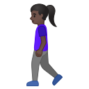 Android Pie; U+1F6B6 U+1F3FF U+200D U+2640 U+FE0F; Emoji