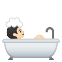 Android Pie; U+1F6C0 U+1F3FB; Emoji