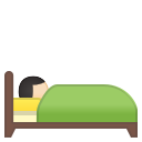 Android Pie; U+1F6CC U+1F3FB; Emoji