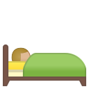 Android Pie; U+1F6CC U+1F3FC; Emoji