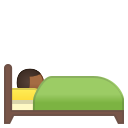 Android Pie; U+1F6CC U+1F3FE; Emoji