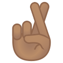 Android Pie; U+1F91E U+1F3FD; Emoji
