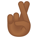 Android Pie; U+1F91E U+1F3FE; Emoji