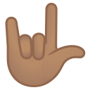 Android Pie; U+1F91F U+1F3FD; ILY-Zeichen : Hauttyp 4 Emoji