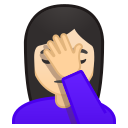 Android Pie; U+1F926 U+1F3FB U+200D U+2640 U+FE0F; Emoji