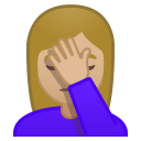 Android Pie; U+1F926 U+1F3FC U+200D U+2640 U+FE0F; Emoji