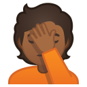 Android Pie; U+1F926 U+1F3FE; Emoji