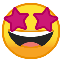 Android Pie; U+1F929; Visage En Admiration Devant Les Stars Emoji