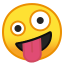 Android Pie; U+1F92A; Rosto Com Expressão Louco Emoji