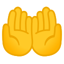 Android Pie; U+1F932; Ponga Sus Manos Juntas Emoji