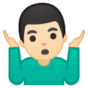 Android Pie; U+1F937 U+1F3FB U+200D U+2642 U+FE0F; Emoji