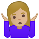 Android Pie; U+1F937 U+1F3FC U+200D U+2640 U+FE0F; Emoji