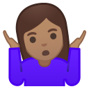 Android Pie; U+1F937 U+1F3FD U+200D U+2640 U+FE0F; Emoji