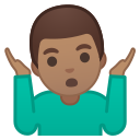 Android Pie; U+1F937 U+1F3FD U+200D U+2642 U+FE0F; Emoji