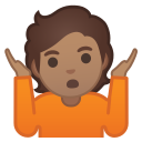 Android Pie; U+1F937 U+1F3FD; Emoji