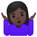 Android Pie; U+1F937 U+1F3FF U+200D U+2640 U+FE0F; Emoji