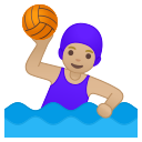 Android Pie; U+1F93D U+1F3FC U+200D U+2640 U+FE0F; Emoji