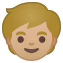 Android Pie; U+1F9D2 U+1F3FC; Kind: Hauttyp 3 Emoji