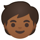 Android Pie; U+1F9D2 U+1F3FE; Bambino : Colore Pelle 5 Emoji
