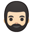 Android Pie; U+1F9D4 U+1F3FB; Pessoa Barba: Pele Clara Emoji