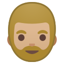 Android Pie; U+1F9D4 U+1F3FC; Persona Barbuda : Color De Piel 3 Emoji
