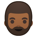 Android Pie; U+1F9D4 U+1F3FE; Emoji