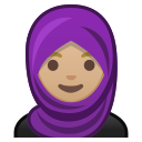Android Pie; U+1F9D5 U+1F3FC; Femme Avec Foulard: Peau 2 Emoji