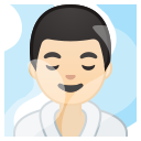 Android Pie; U+1F9D6 U+1F3FB U+200D U+2642 U+FE0F; Emoji