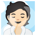 Android Pie; U+1F9D6 U+1F3FB; Personne Au Spa: Peau 1 Emoji