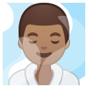 Android Pie; U+1F9D6 U+1F3FD U+200D U+2642 U+FE0F; Homme Au Spa: Peau 3 Emoji