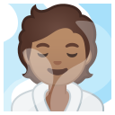 Android Pie; U+1F9D6 U+1F3FD; Emoji