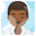 Android Pie; U+1F9D6 U+1F3FE U+200D U+2642 U+FE0F; Emoji