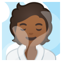 Android Pie; U+1F9D6 U+1F3FE; Persona Alla Spa: Colore Pelle 5 Emoji