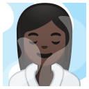 Android Pie; U+1F9D6 U+1F3FF U+200D U+2640 U+FE0F; Mulher No Banho De Vapor: Pele Escura Emoji