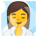 Android Pie; U+1F9D6 U+200D U+2640 U+FE0F; Mujer En Cuarto De Vapor Emoji