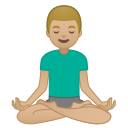 Android Pie; U+1F9D8 U+1F3FC U+200D U+2642 U+FE0F; Homme En Position Du Lotus : Peau 2 Emoji