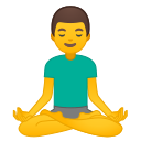 Android Pie; U+1F9D8 U+200D U+2642 U+FE0F; Homem Em Posição De Lótus Emoji