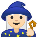 Android Pie; U+1F9D9 U+1F3FB U+200D U+2640 U+FE0F; Maga: Color De Piel 1–2 Emoji