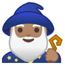Android Pie; U+1F9D9 U+1F3FD U+200D U+2642 U+FE0F; Mago: Color De Piel 4 Emoji