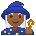 Android Pie; U+1F9D9 U+1F3FE U+200D U+2640 U+FE0F; Maga: Color De Piel 5 Emoji