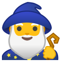 Android Pie; U+1F9D9 U+200D U+2642 U+FE0F; Mago Emoji
