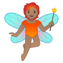 Android Pie; U+1F9DA U+1F3FD; Fada (Pessoa): Pele Bronzeada Emoji