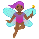 Android Pie; U+1F9DA U+1F3FE U+200D U+2640 U+FE0F; Femme Fée: Peau 4 Emoji