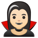 Android Pie; U+1F9DB U+1F3FB U+200D U+2640 U+FE0F; Vampiresa : Color De Piel 1–2 Emoji